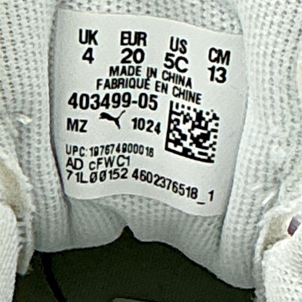 Puma Kids Boys Size 5C High Top Sneakers Rebound V6 NEW - Picture 4 of 10